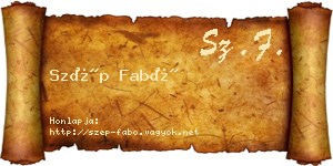 Szép Fabó névjegykártya